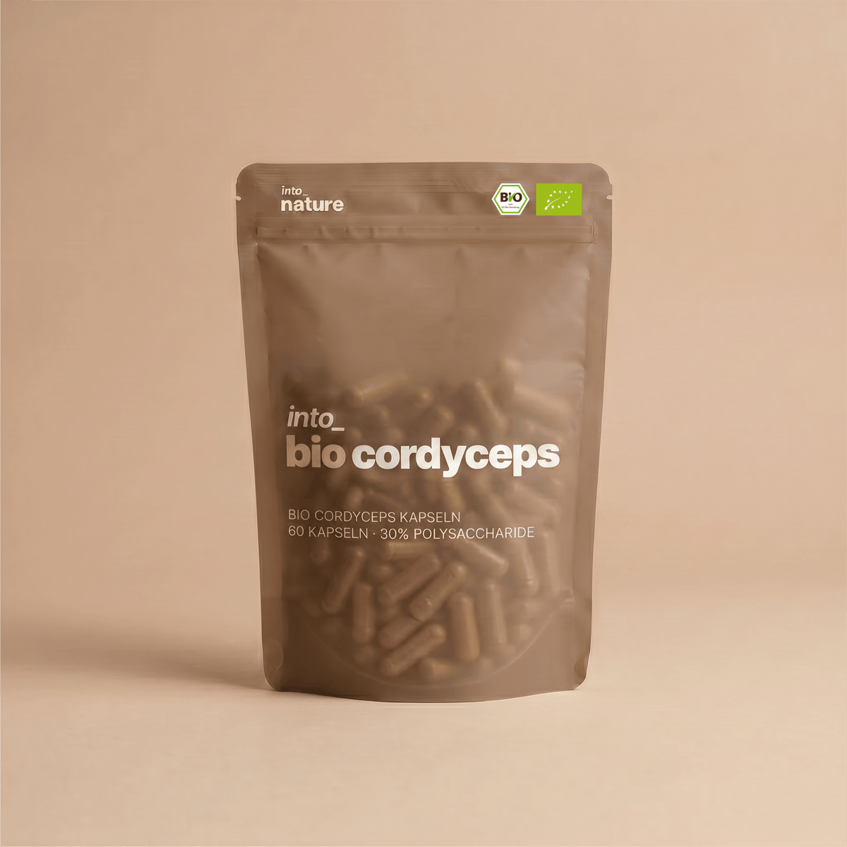 Into Nature Bio-Cordyceps-Extrakt in einer Packung mit 60 Kapseln