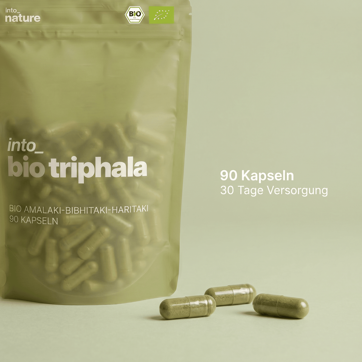 Bio Triphala Pulver Kapseln Vorratspackung für 30 Tage