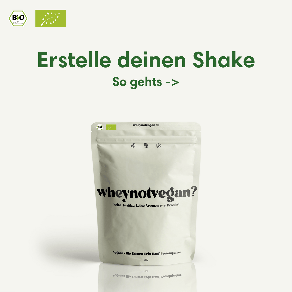 Anleitung für einen individuellen Shake mit veganem Bio-Proteinpulver